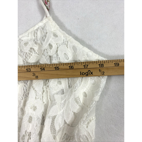 Maurices Sundress Womens XXL White Lace Pink Floral‎ Fairycore Dainty Feminine - Picture 8 of 13